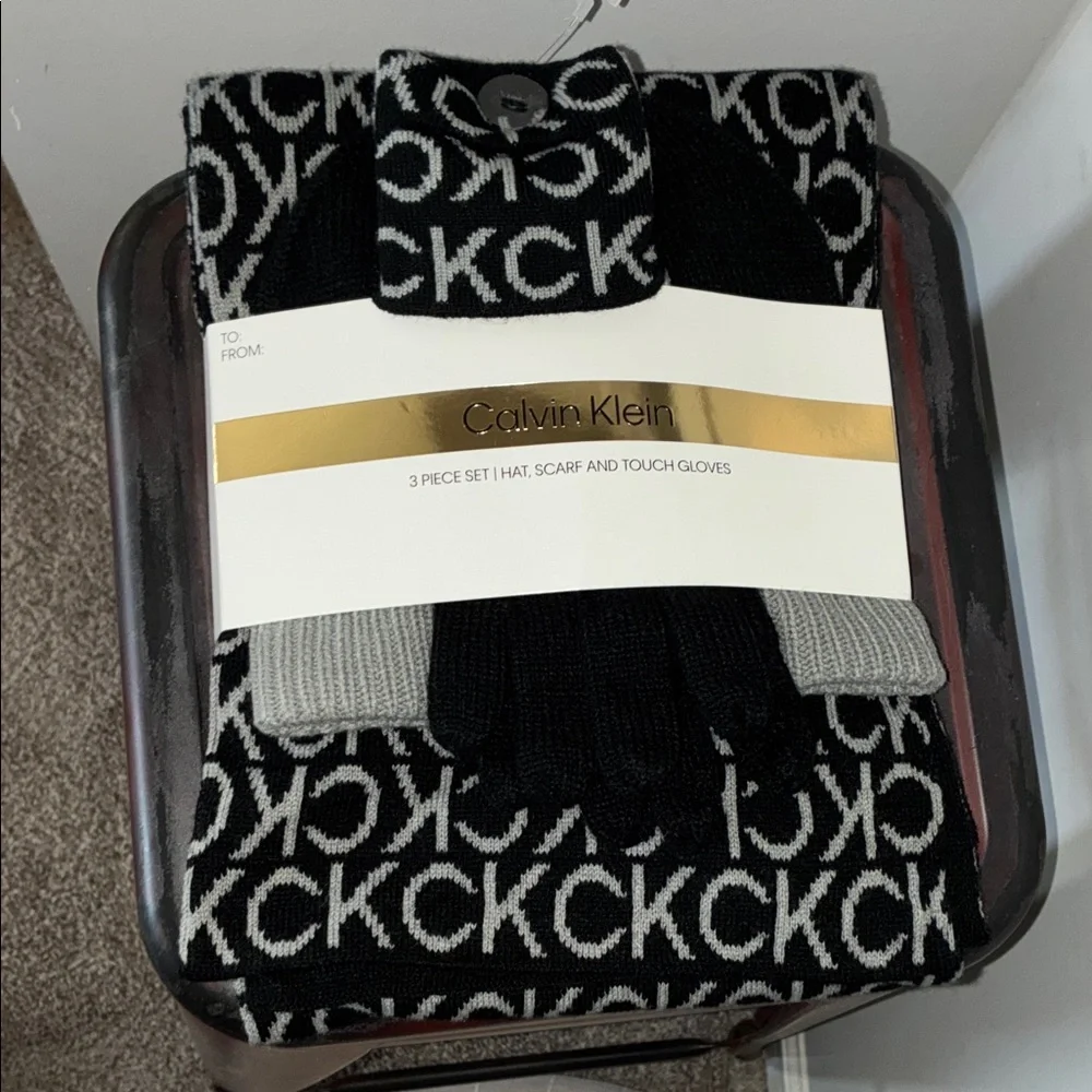 Calvin Klein Black and Gray Accessory Trio